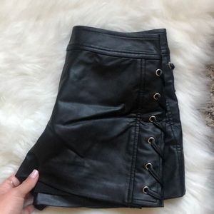Guess high rise XS leather shorts